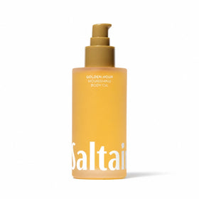 Saltair body oil front packaging showing label and 4oz bottle, easy identification benefit