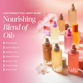 Saltair kukui and moringa oils close-up highlighting botanical nourishment