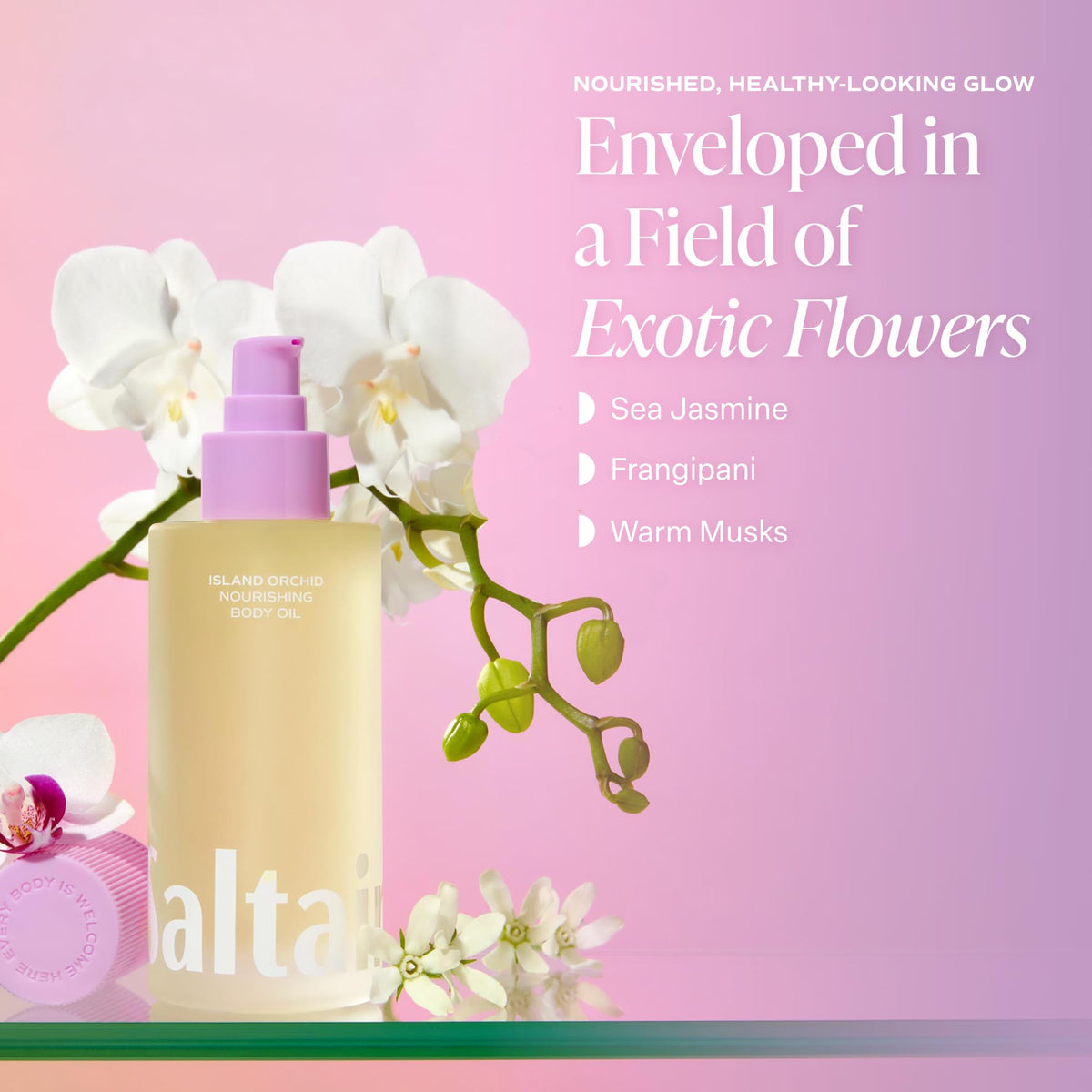 Saltair pump and nozzle detail for precise dispensing and travel-friendly use
