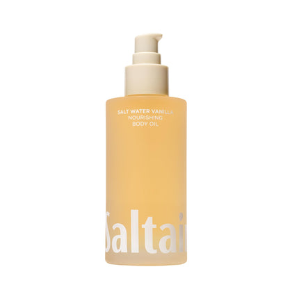 Saltair bottle front view showing sleek packaging and travel-friendly size