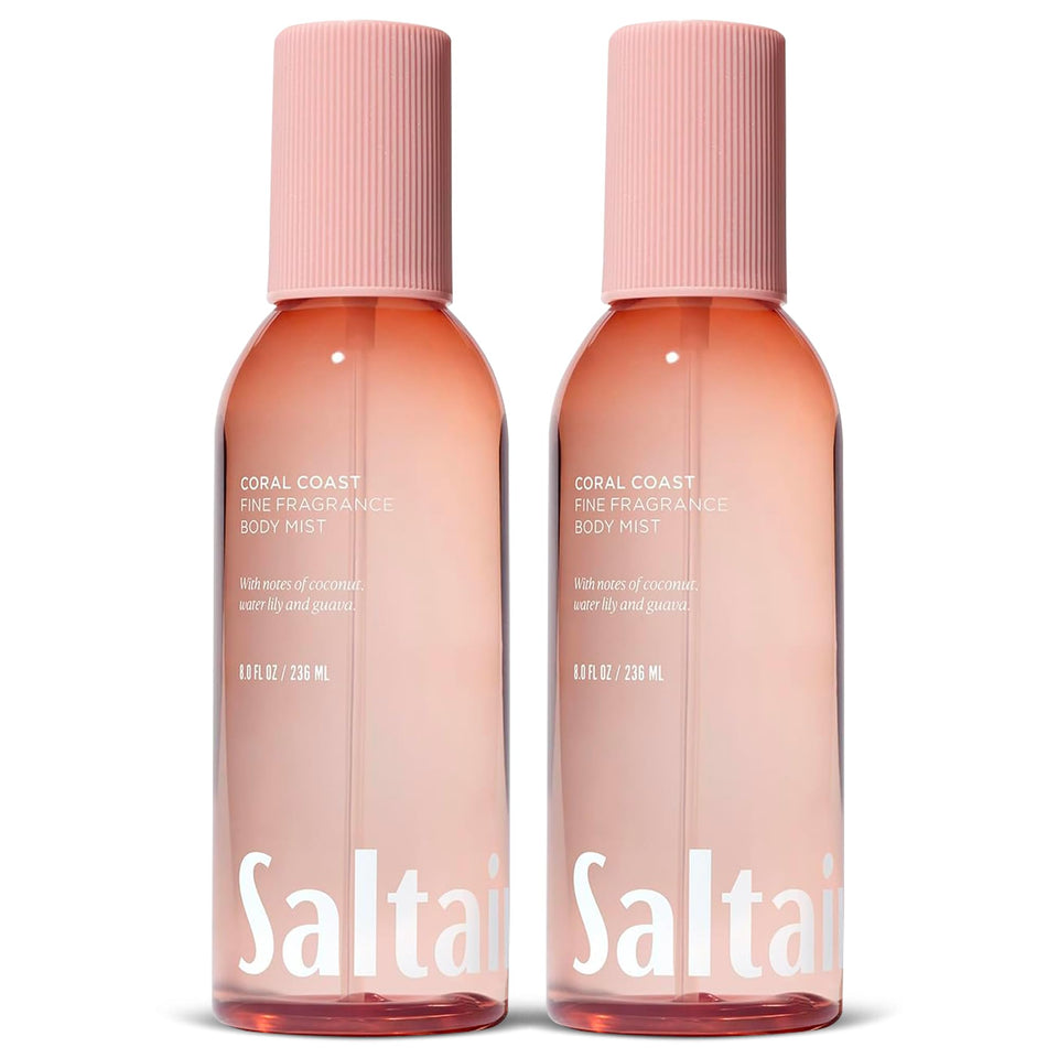 Saltair front packaging showing two Coral Coast mists, convenient freshness