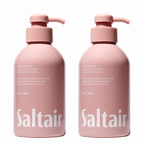 Saltair front packaging showing Coral Coast bottles and clear labeling benefits