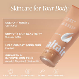 Saltair closeup of lotion texture highlighting creamy consistency and quick absorption