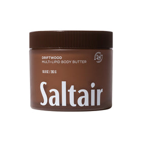 Saltair Driftwood front jar showing product and branding for attractive shelf presence