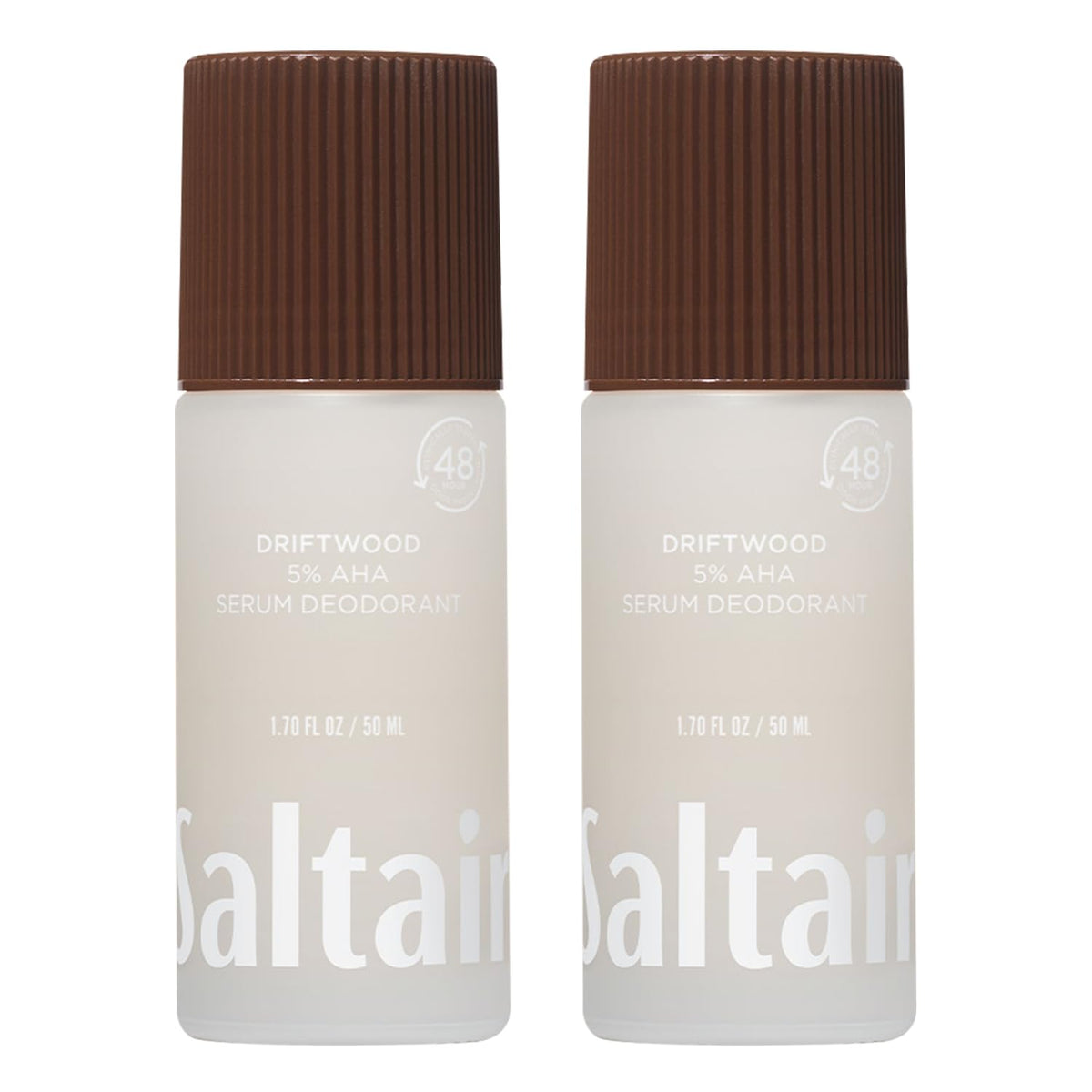 Saltair front packaging showing Driftwood two-pack and travel-ready convenience