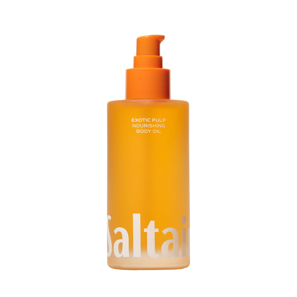 Saltair bottle front view showcasing Exotic Pulp scent and benefits