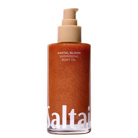 Saltair bottle front view showing Santal Bloom scent and moisturized glow