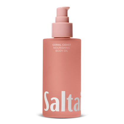 Saltair front bottle showing Coral Coast label and elegant pump for easy use