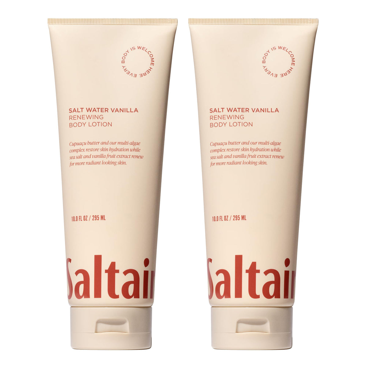 Saltair front packaging showing two 10oz tubes and clear labeling benefits