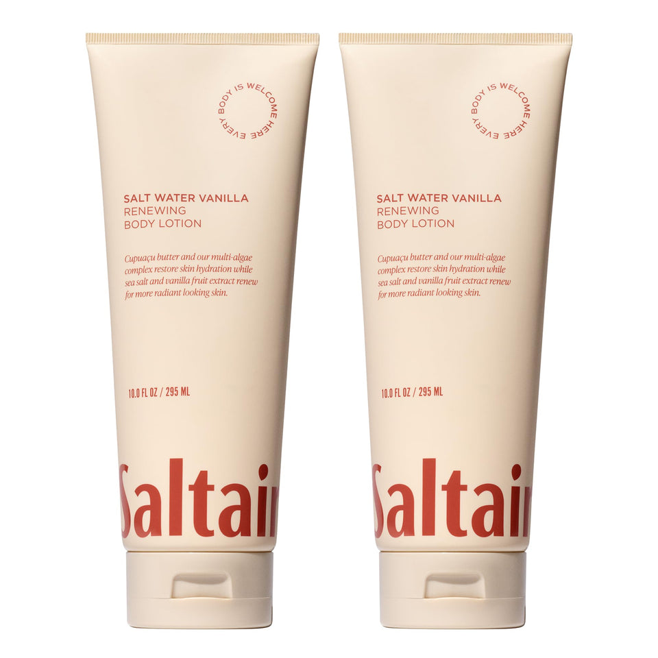 Saltair front packaging showing two 10oz tubes and clear labeling benefits