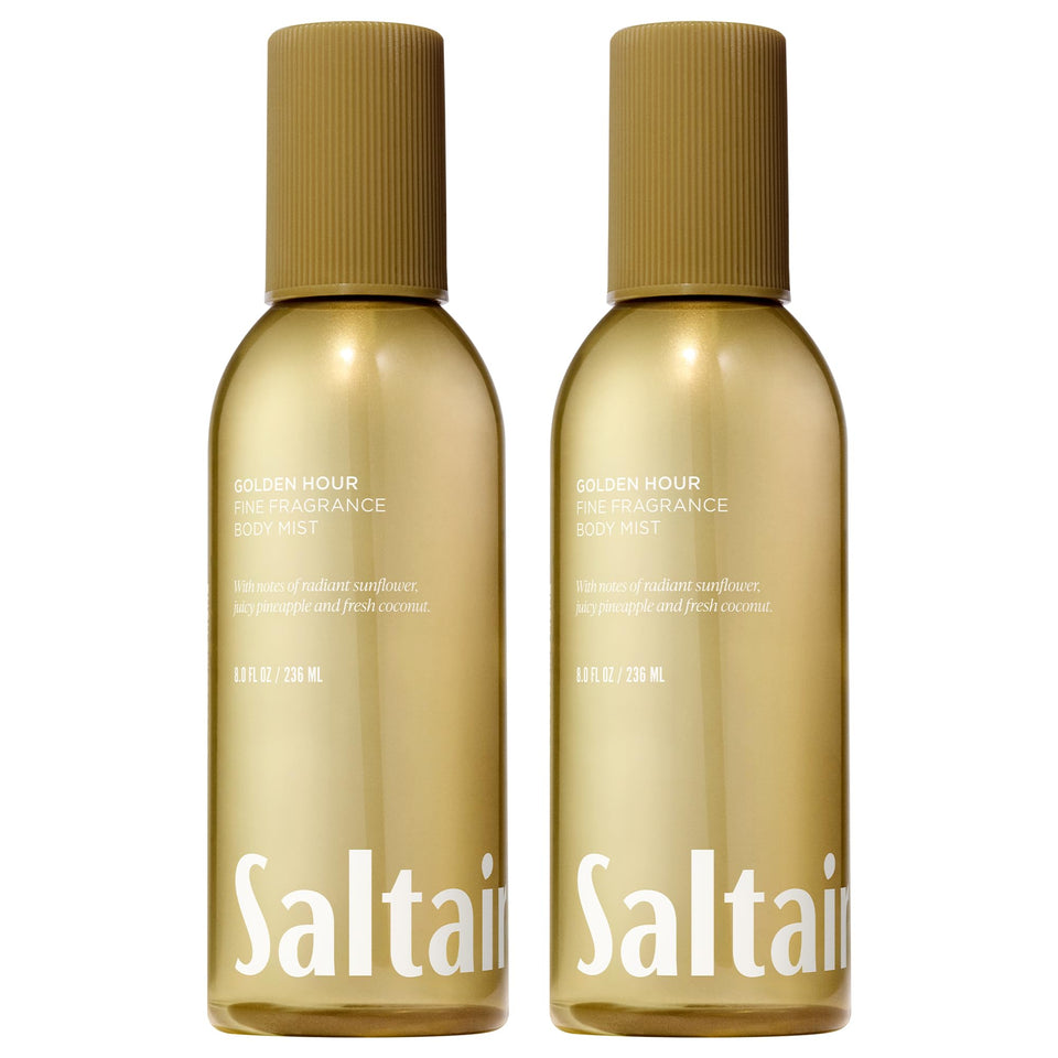 Saltair front packaging showing Golden Hour scent and benefit of sun-kissed aroma