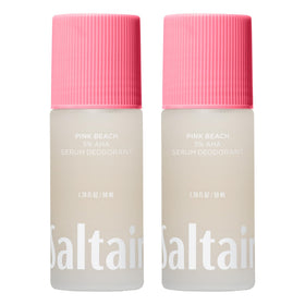 Saltair front packaging showing Pink Beach roll-on and travel-ready size
