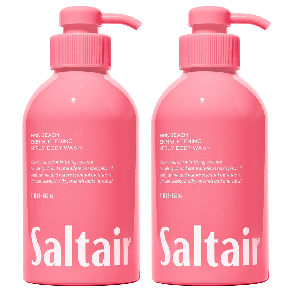 Saltair front packaging showing Pink Beach scent and moisturizing benefits