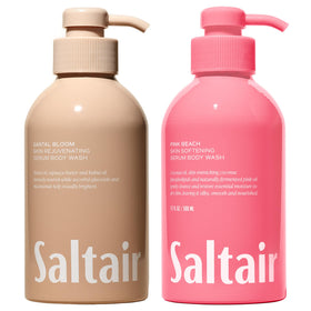 Saltair two-bottle variety pack front view showing Santal Bloom and Pink Beach scents and branding