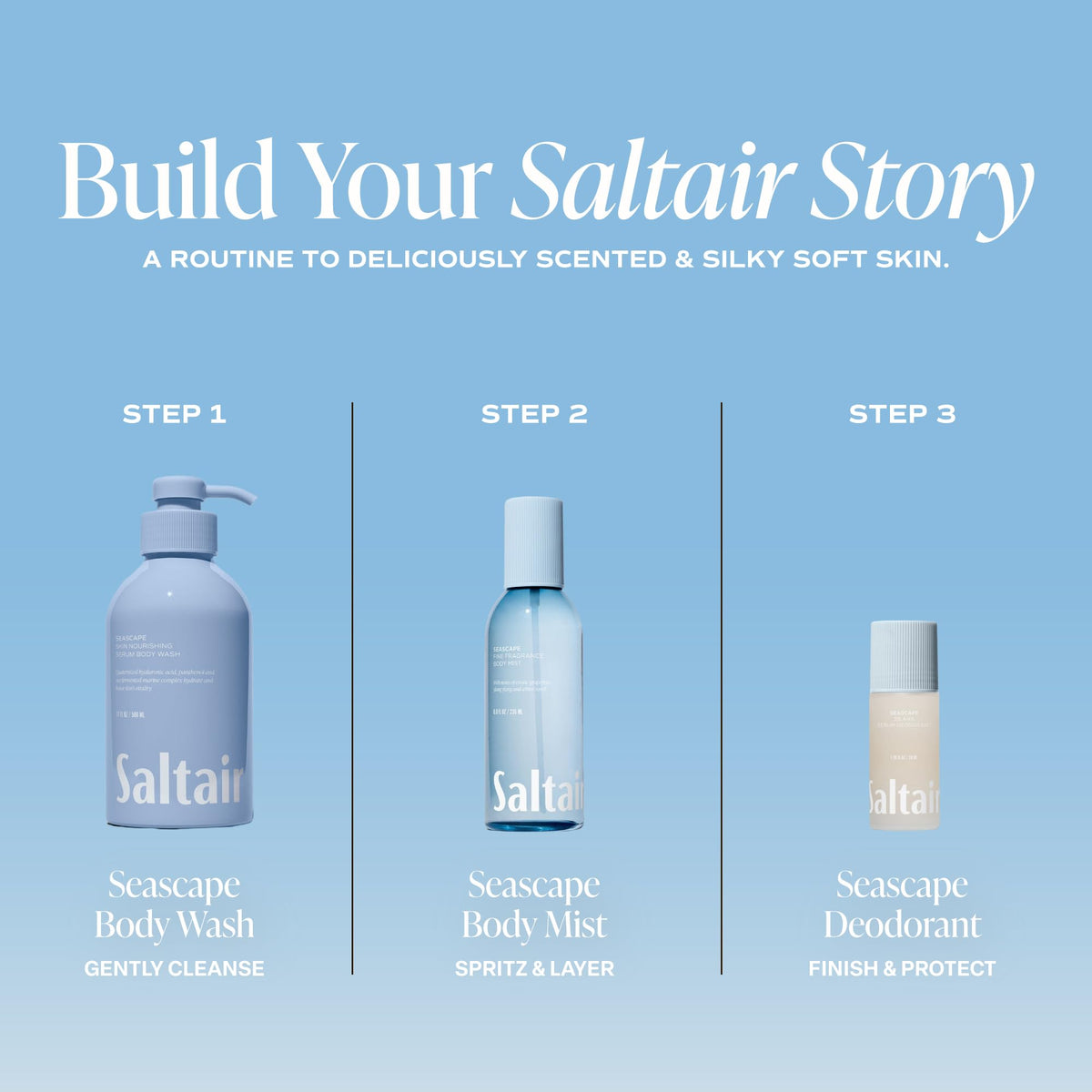 Saltair bottle in hand to show scale and portability for on-the-go freshness benefit