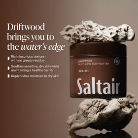 Saltair display of ceramide and lipid ingredients conveying barrier-supporting benefits