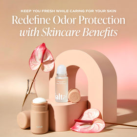 Saltair ingredient panel label showing AHAs, niacinamide, and xylitol benefits