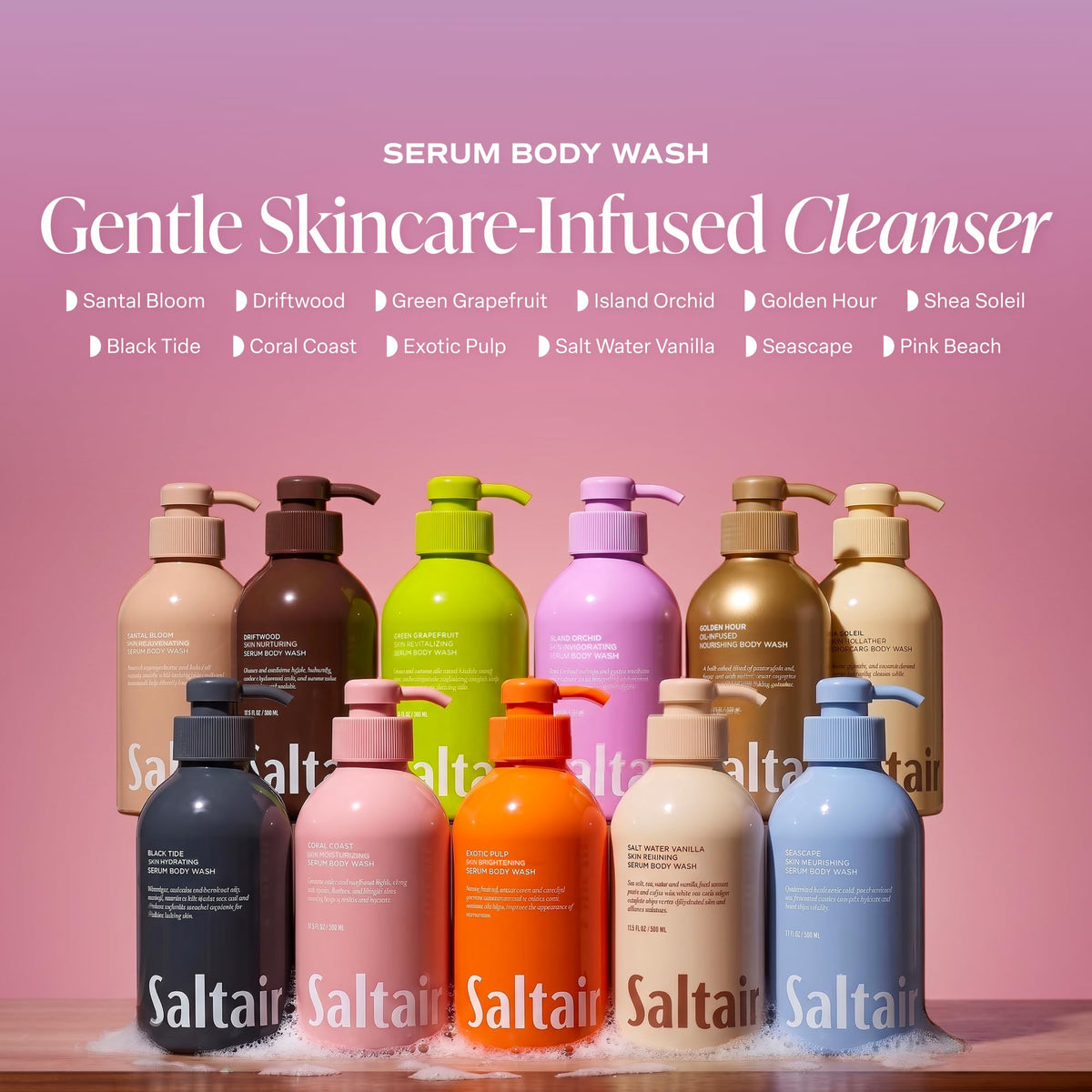 Saltair ingredients label highlighting red algae and hyaluronic acid hydration