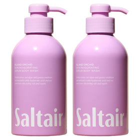 Saltair front packaging showing two 17oz pumps and island orchid scent benefits