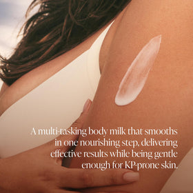 Ingredient display with glycolic acid and salicylic acid visuals, shows exfoliating power