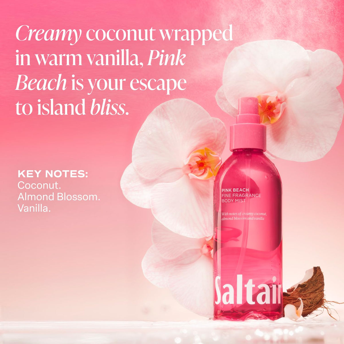 Saltair label showing ingredients and cruelty-free, vegan benefits