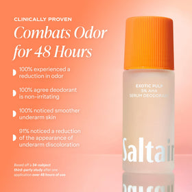Saltair label close-up showing active ingredients and transparency benefit