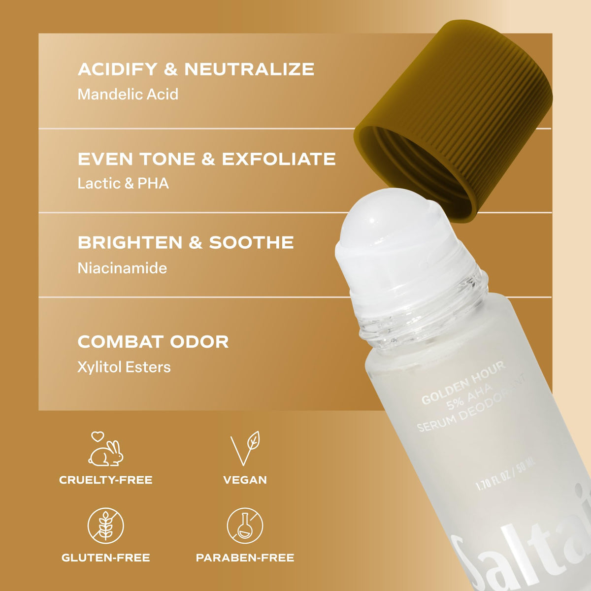 Lifestyle beach setting at golden hour with Saltair conveying uplifting scent benefit