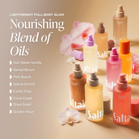 Saltair body oil texture on hand demonstrating quick absorption benefit