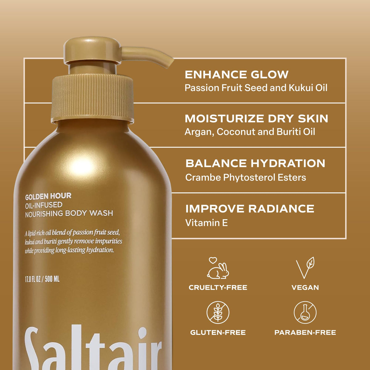 Saltair paired bottles with towel indicating value pack and long-lasting supply
