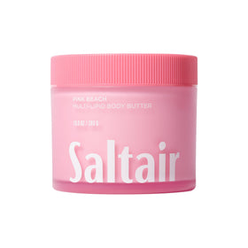 Saltair jar front view showing Pink Beach label and moisturizing benefit