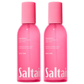 Saltair front packaging showing Pink Beach scent and two bottles for convenience