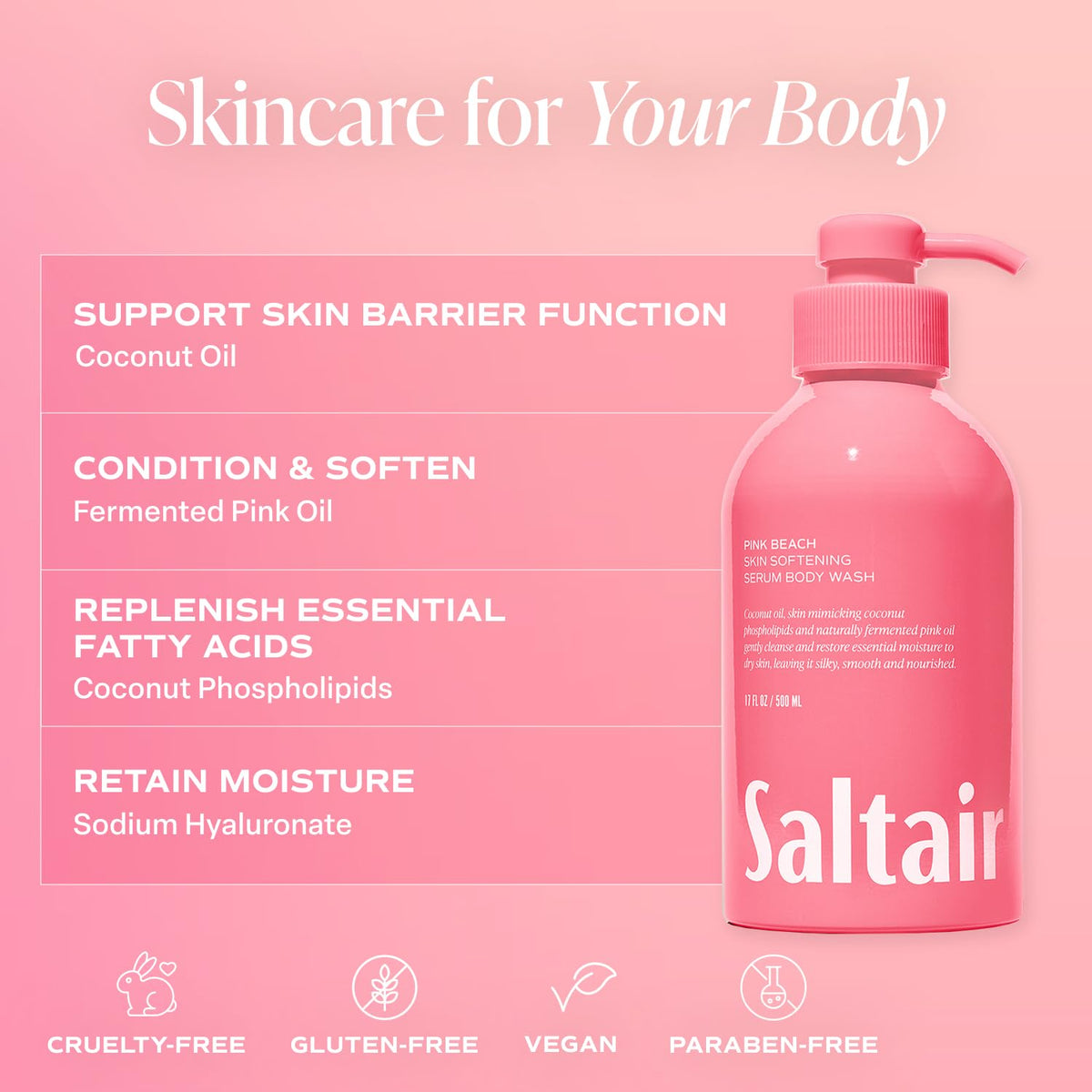 Pink Beach imagery with coconut and vanilla to show Saltair tropical scent inspiration