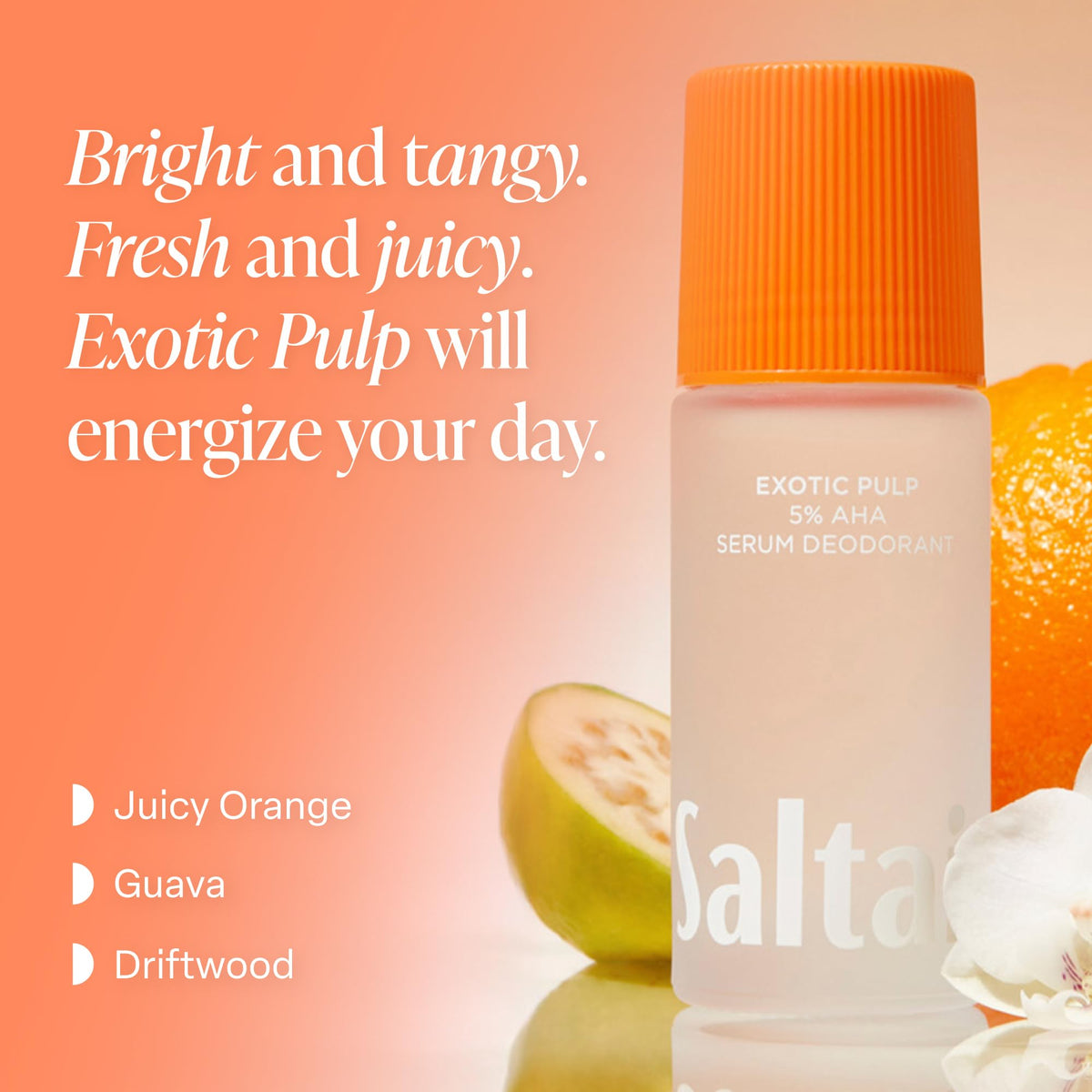 Saltair roll-on applicator close-up highlighting smooth serum application benefit