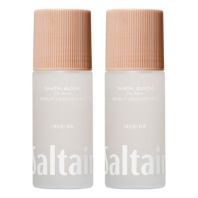 Saltair Santal Bloom front packaging showing dual travel roll-ons and branding benefit