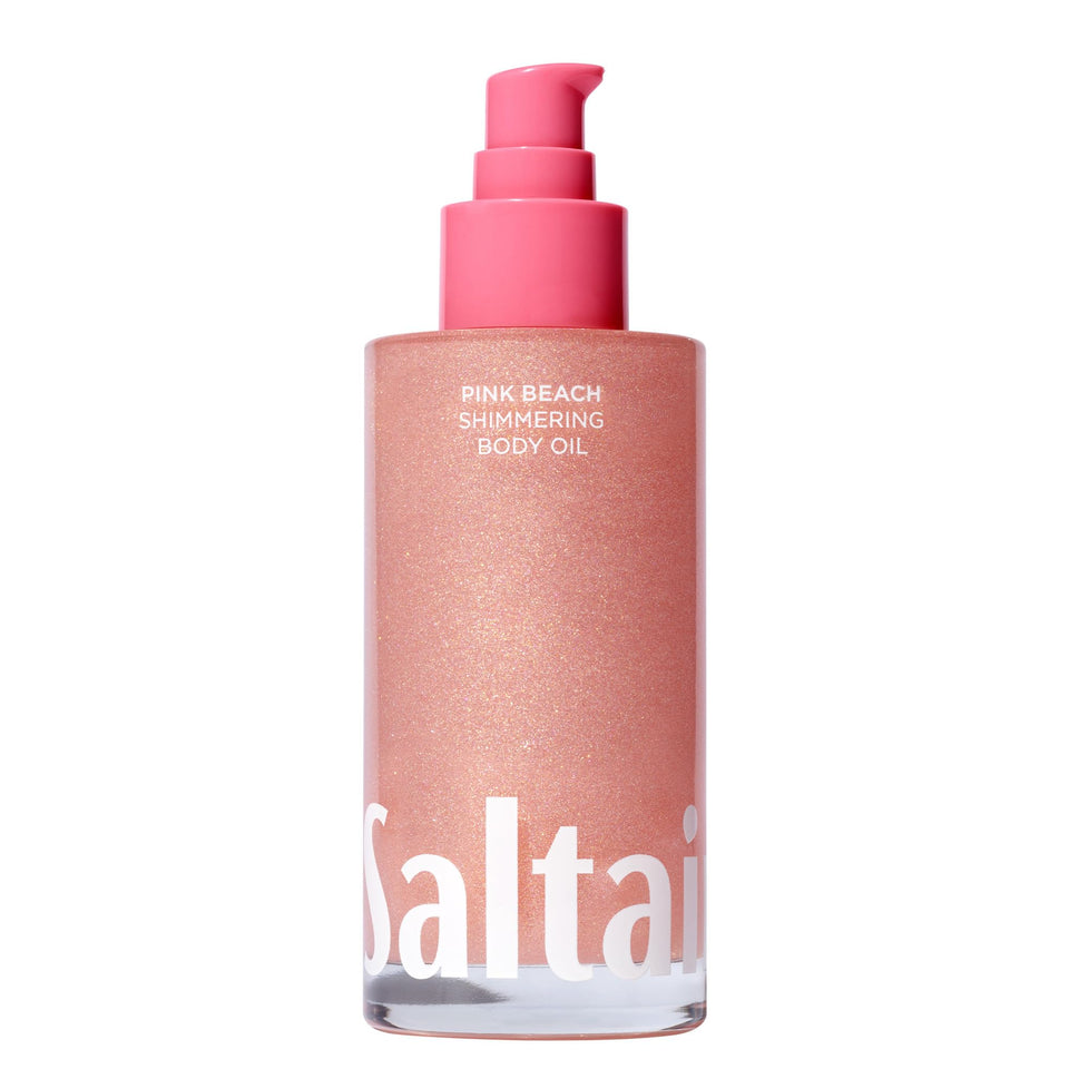 Saltair bottle front packaging showing shimmer and hydrated glow