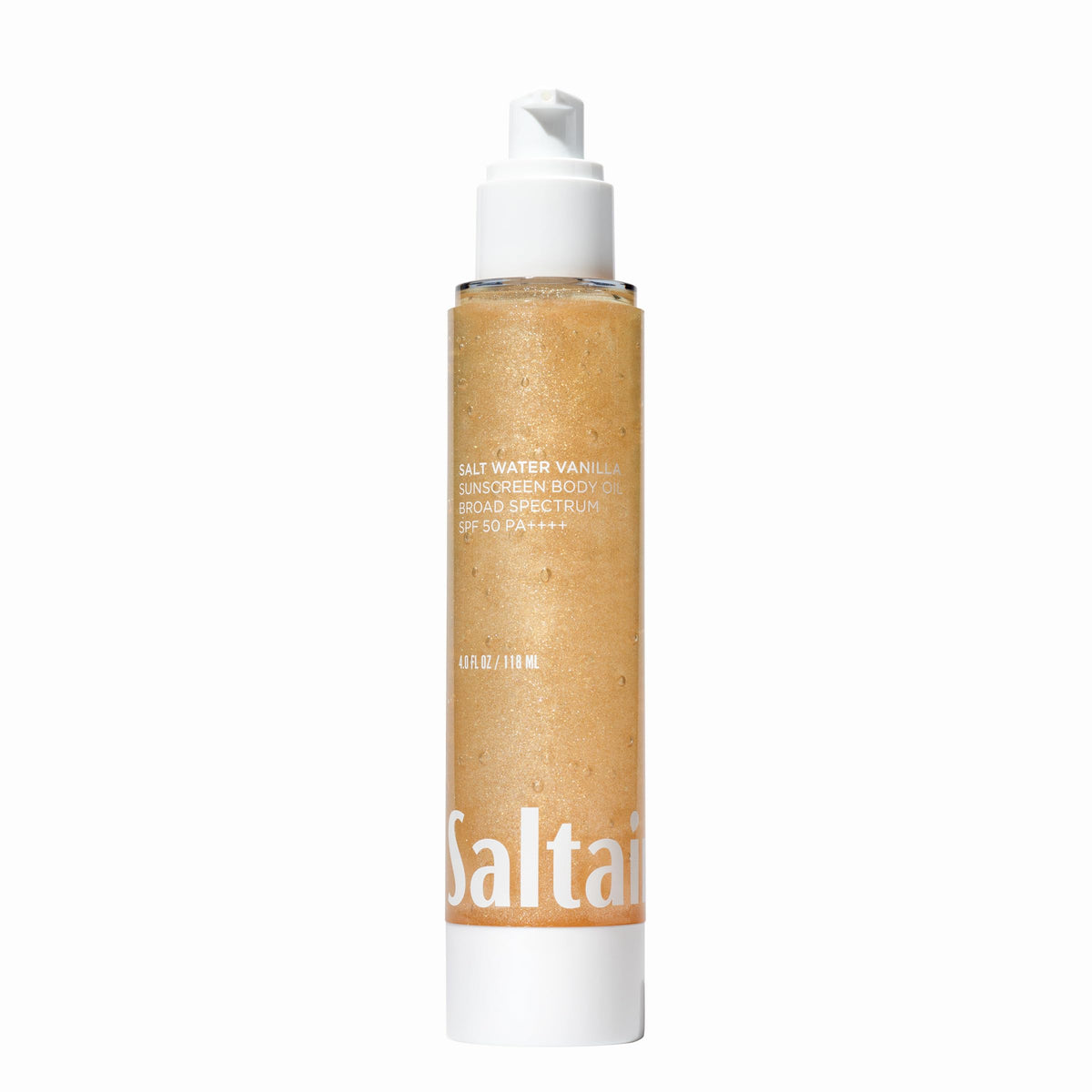 Saltair front pump bottle showing compact 4oz design and easy dispensing