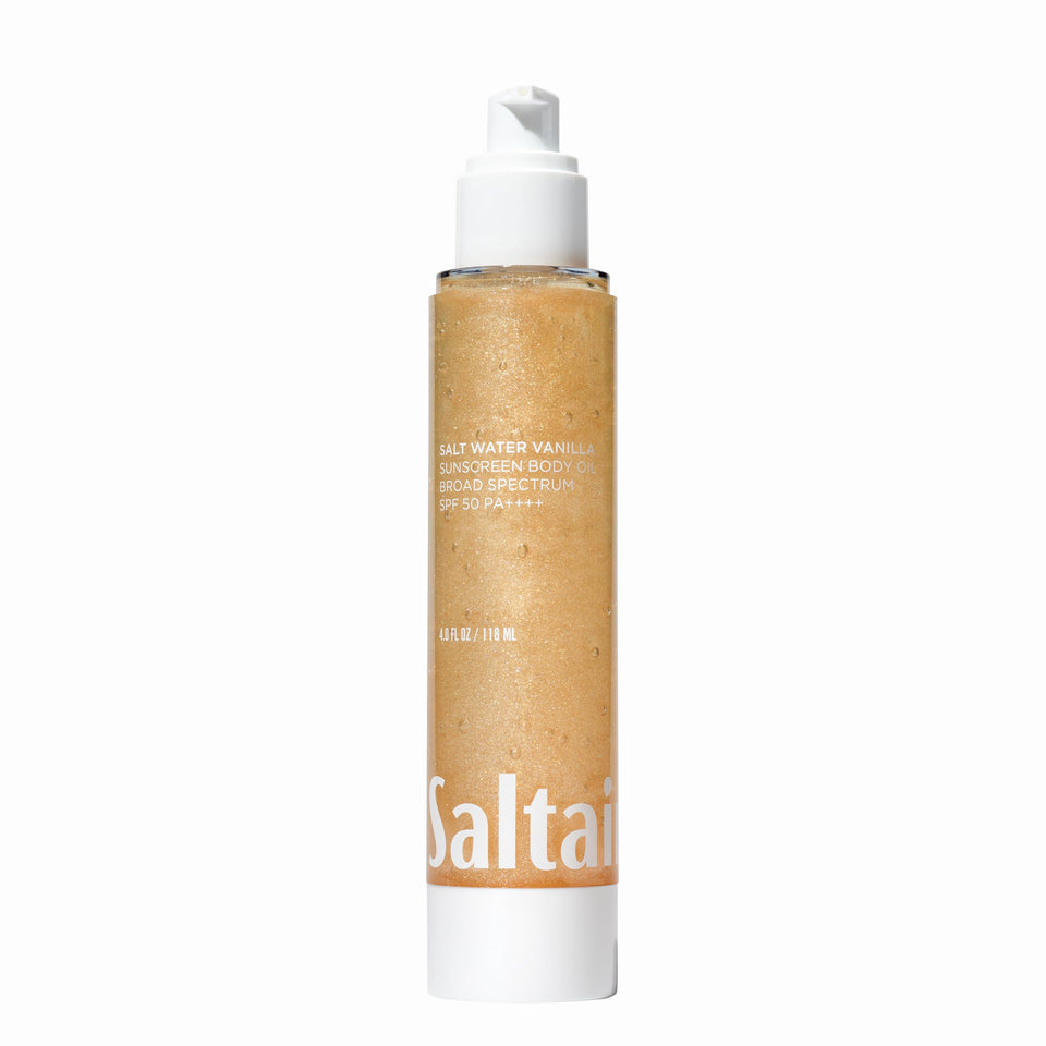 Saltair front pump bottle showing compact 4oz design and easy dispensing