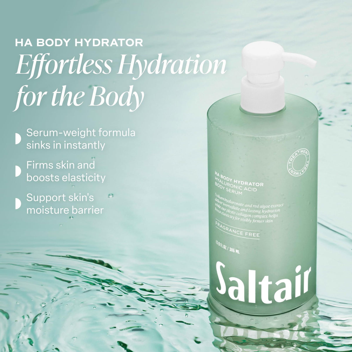 Saltair gel texture close-up demonstrating lightweight absorption and smooth finish