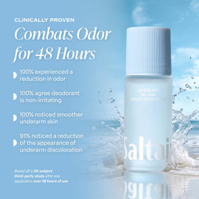 Two Saltair 1.7oz bottles laid flat to show travel-friendly twin-pack benefit