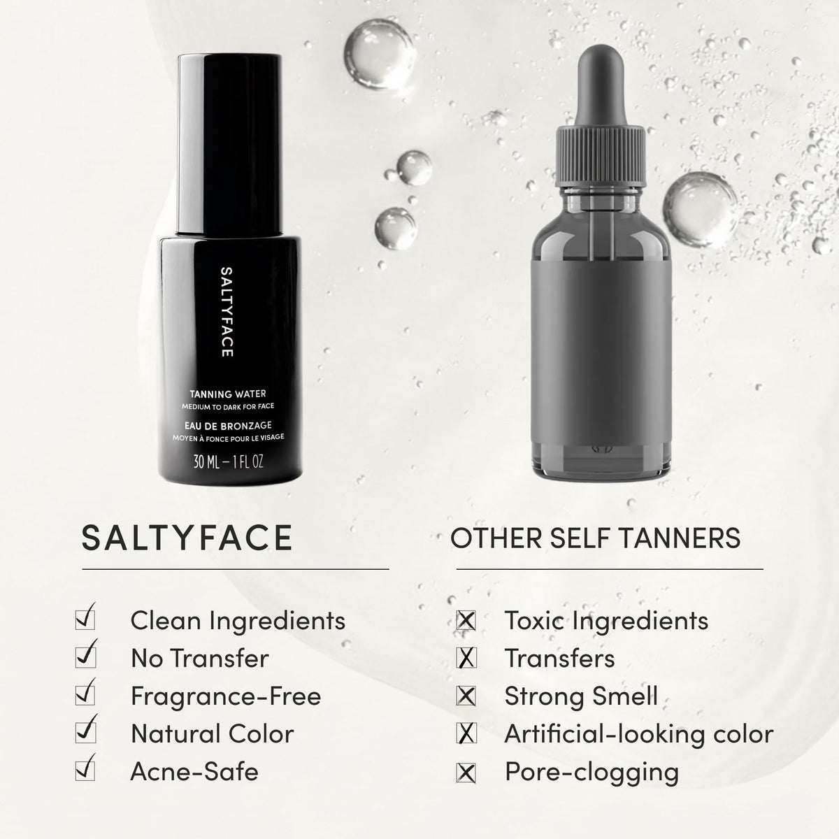 SALTYFACE application on face and neck demonstrating gentle blending