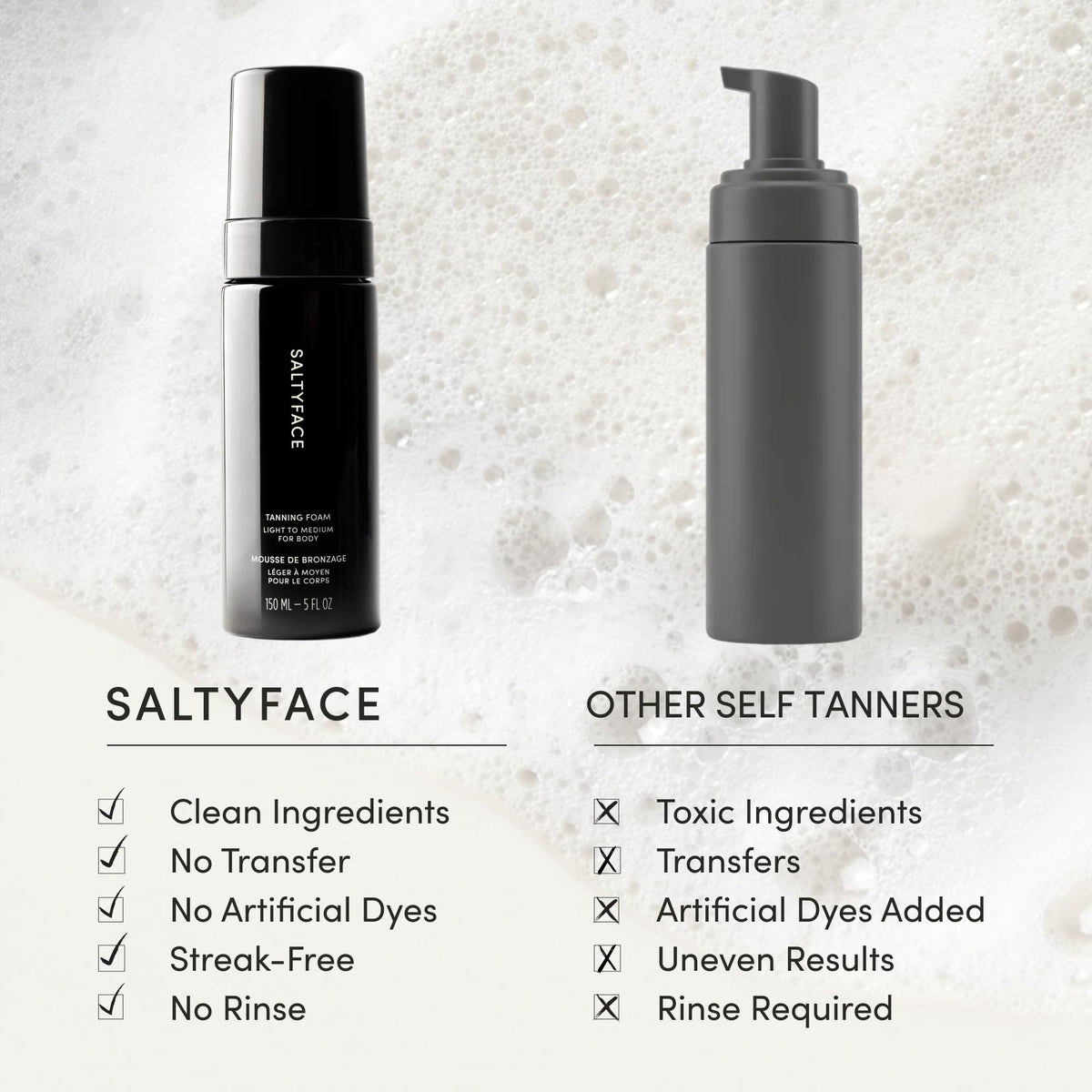 SALTYFACE back application using towel to reach difficult areas, convenience shown