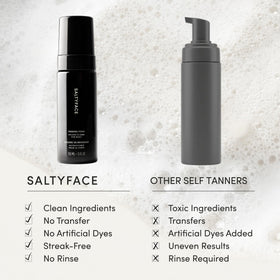 SALTYFACE back application using towel showing reach and even coverage
