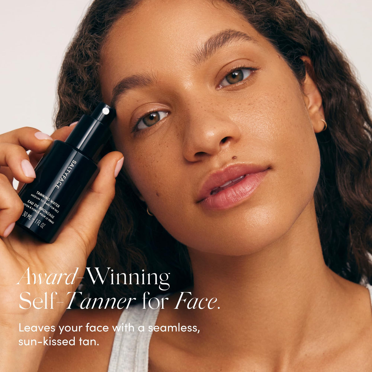 SALTYFACE fine spray mist closeup for even, streak-free application