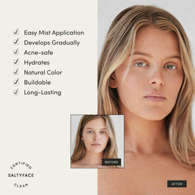 SALTYFACE texture on skin highlighting lightweight, water-light finish and quick absorption