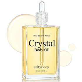 Saltysleep bottle front view showing elegant packaging and volume