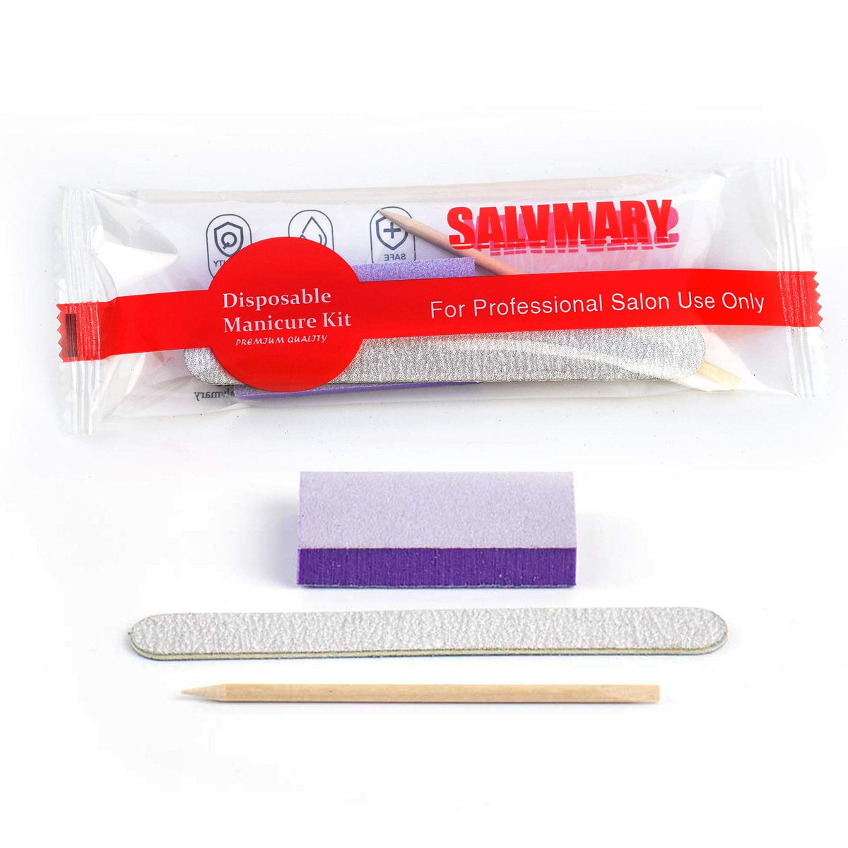 SALVMARY wood nail file close-up showing 100/180 grit for precise shaping
