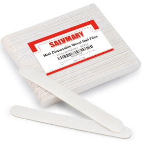 SALVMARY front pack of 50 white emery boards showing value and quantity