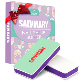 SALVMARY front packaging showing two-sided nail shiner blocks for travel