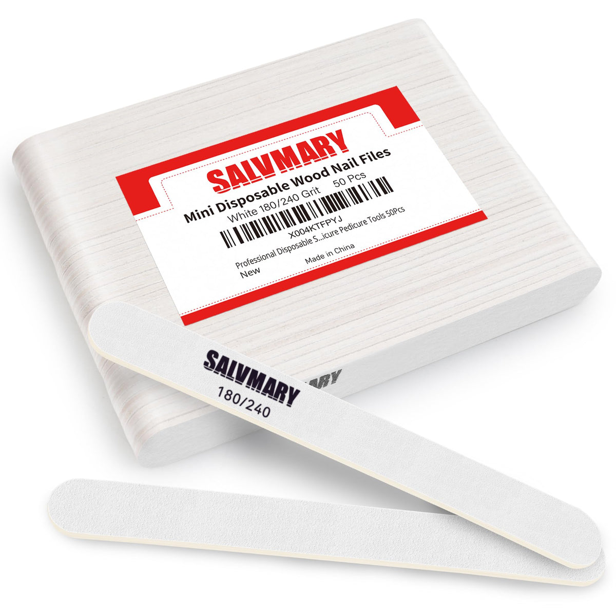 SALVMARY front packaging showing 50 disposable nail files and convenience