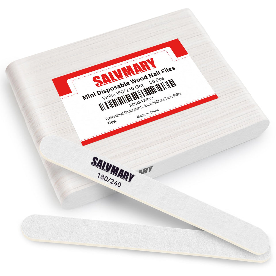 SALVMARY front packaging showing 50 disposable nail files and convenience